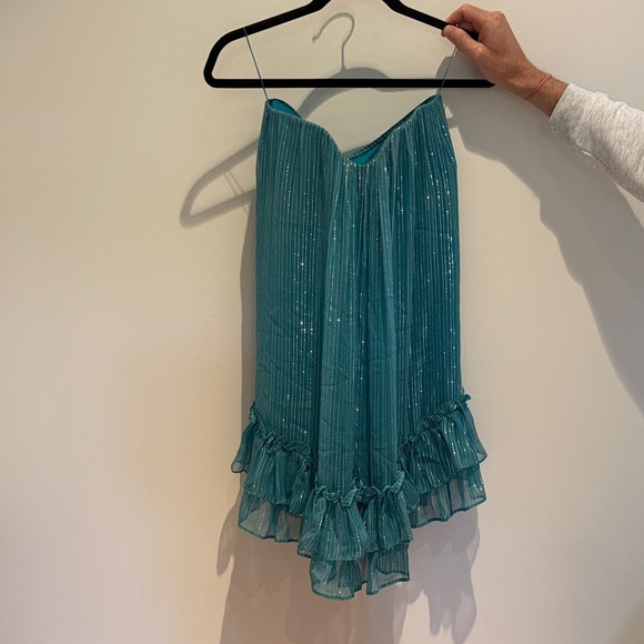 Chic Blue Ruffled Mini Dress - Picture 8 of 10